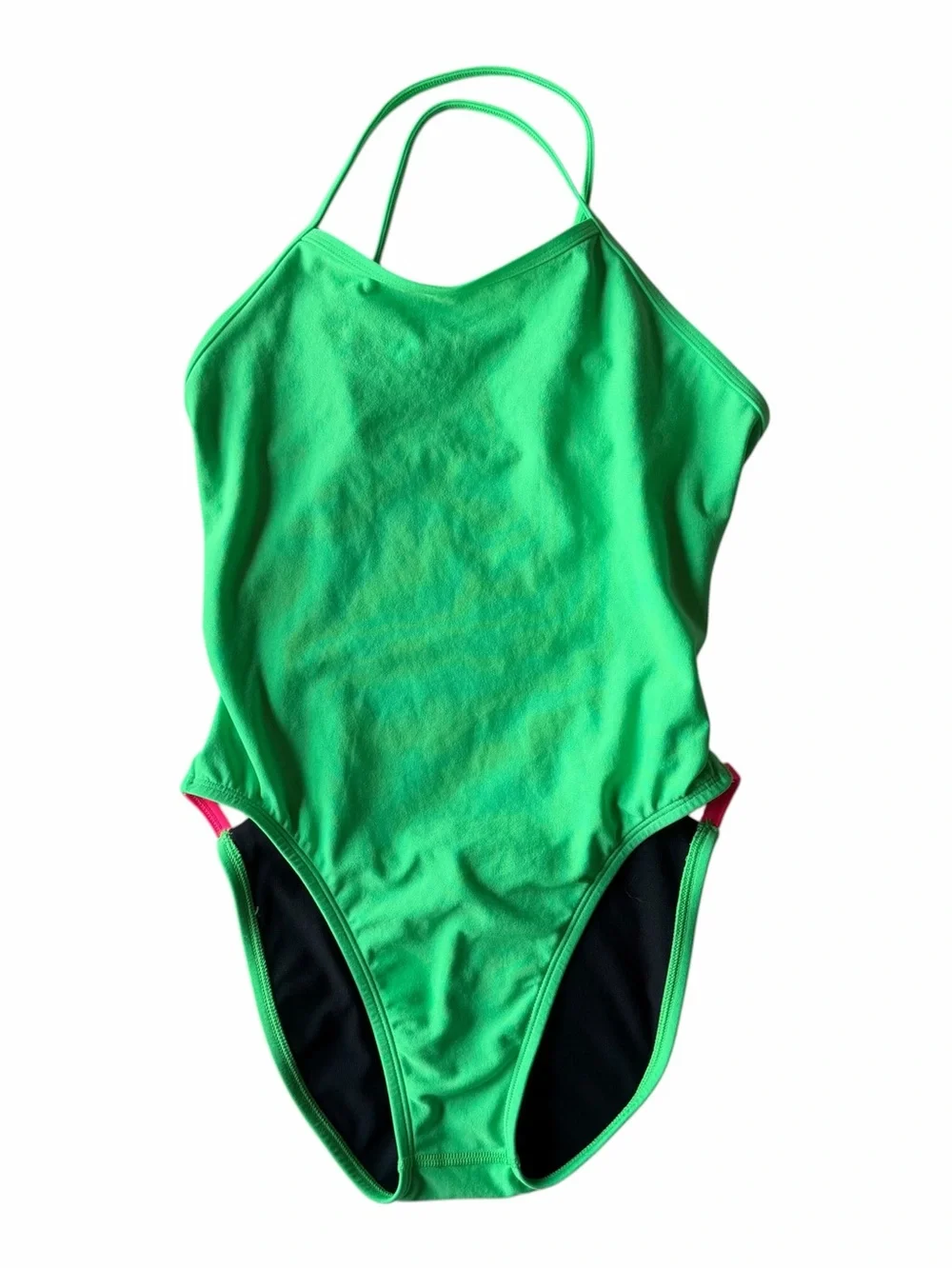 JOLYN Julian 2 Green One Piece Swimsuit Size 30 4/6 Open Back Training Swim